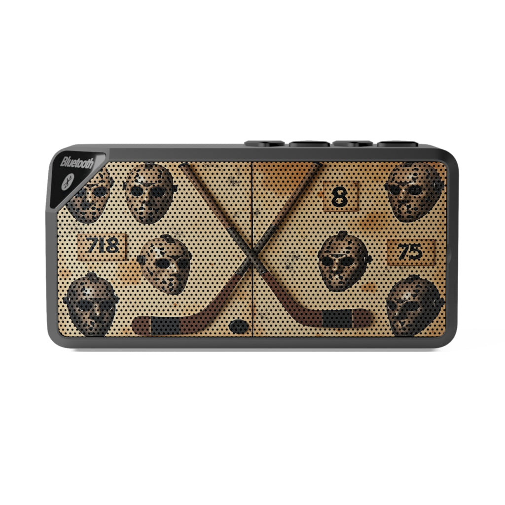 Jabba Bluetooth Speaker — Vintage Hockey Design with Crossed Sticks & Goalie Masks - Magnolia Wild SC