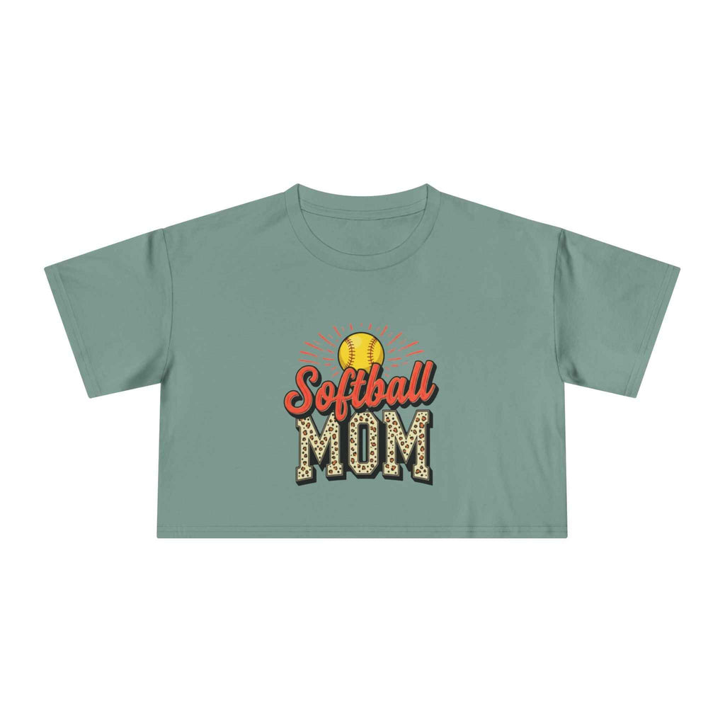 Softball Mom Cheetah Print Women's Crop Tee