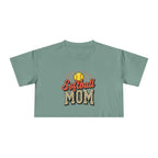 Softball Mom Cheetah Print Women's Crop Tee