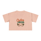 Cycling Mama Crop Tee — Retro Cycling Graphic - Magnolia Wild SC