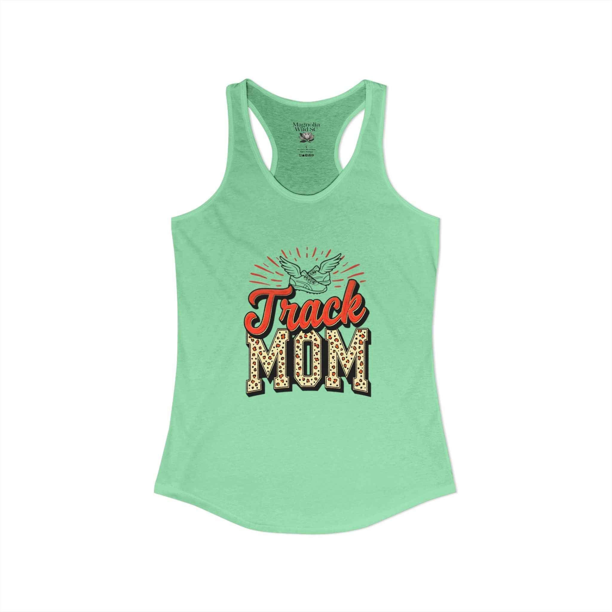 Track Mom Racerback Tank – Personalized Name & Number Option