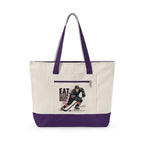 Personalized Zippered Hockey Tote — ‘Eat. Sleep. Hockey. Repeat.’ Canvas Bag for Players & Fans - Magnolia Wild SC