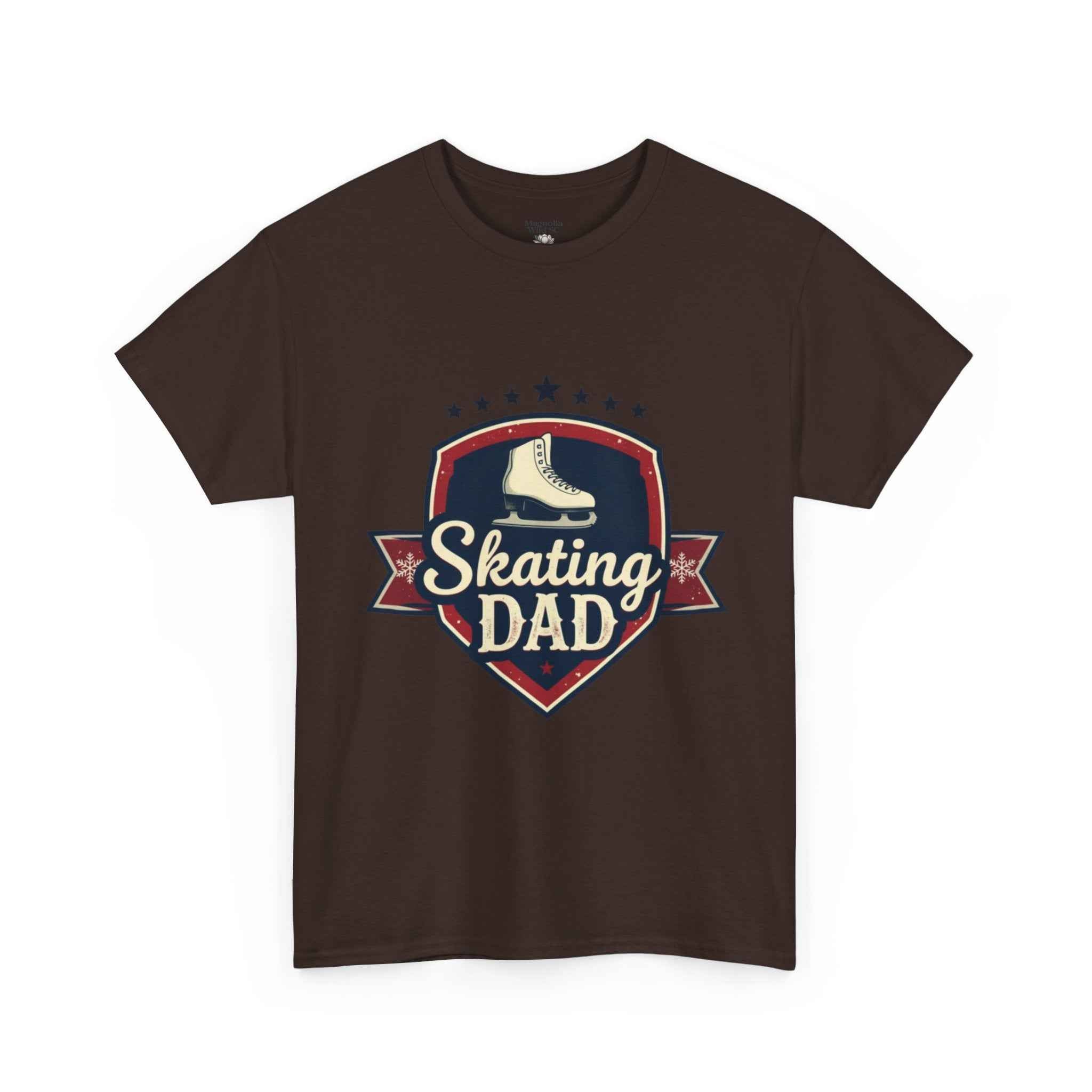 Retro Badge Style: The Vintage Figure Skating Dad Shield Tee