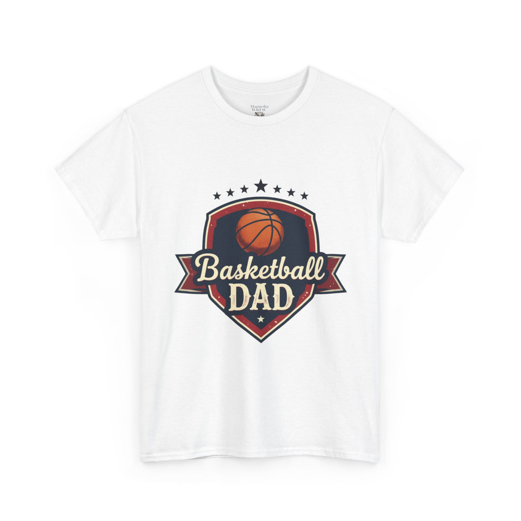 Retro Court Style: The Vintage Basketball Dad Shield Tee - Magnolia Wild SC