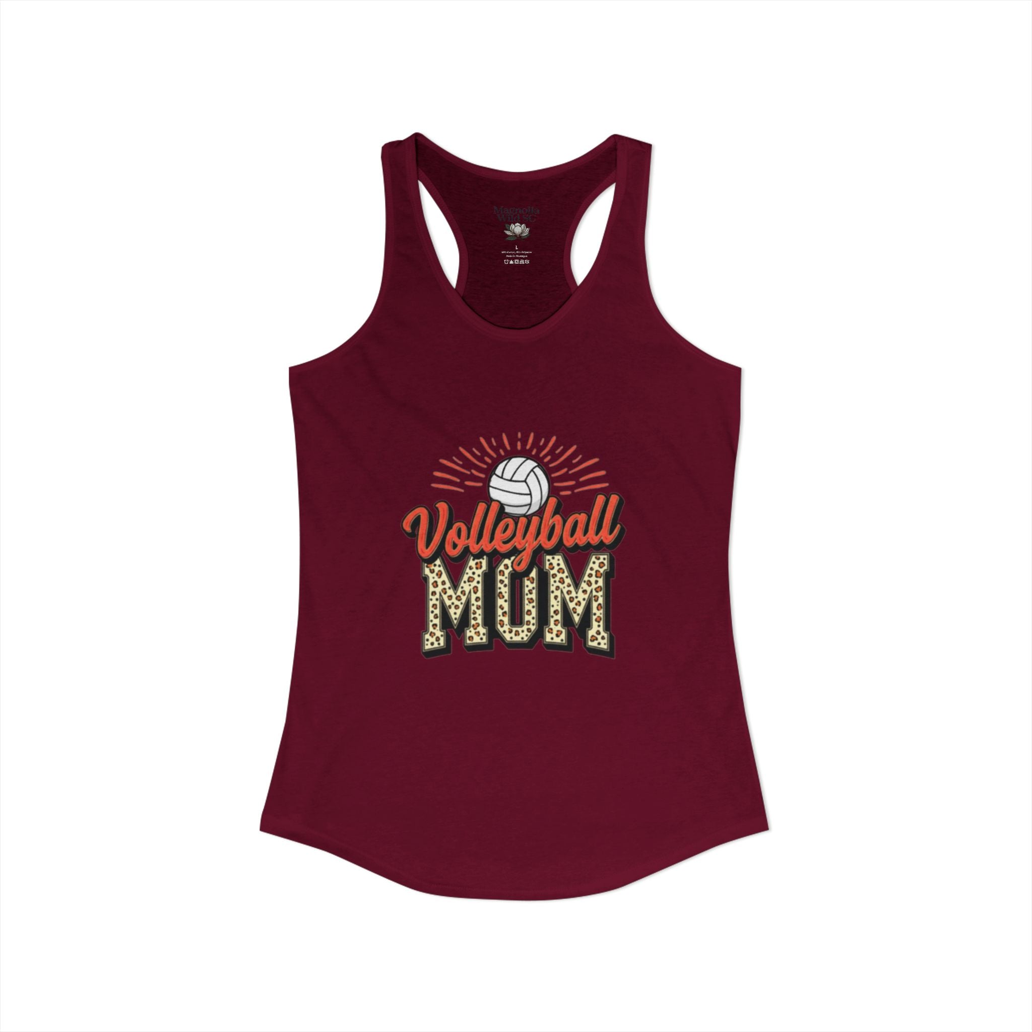 Volleyball Mom Racerback Tank – Personalized Name & Number Option | Lightweight Women’s Volleyball Tank Top - Magnolia Wild SC