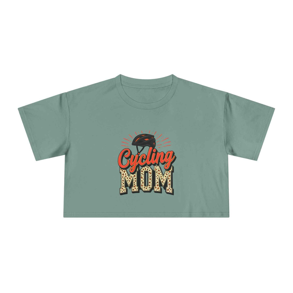 Cycling Mom Cheetah Print Crop Tee