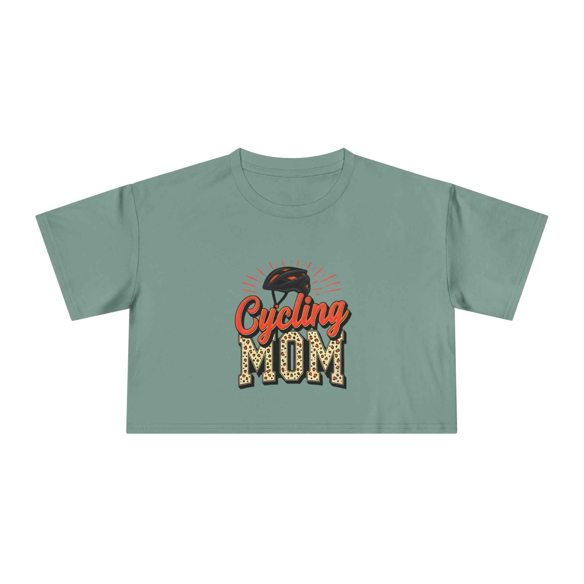 Cycling Mom Cheetah Print Crop Tee