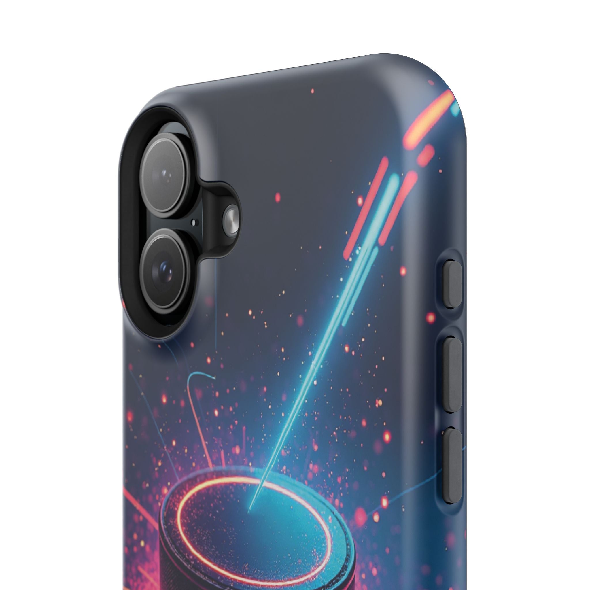 Neon Laser Hockey Puck Impact-Resistant Phone Case - Magnolia Wild SC