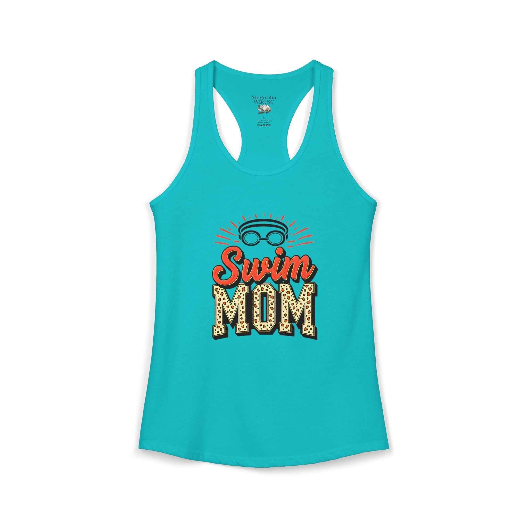 Swim Mom Racerback Tank – Personalized Name & Number Option