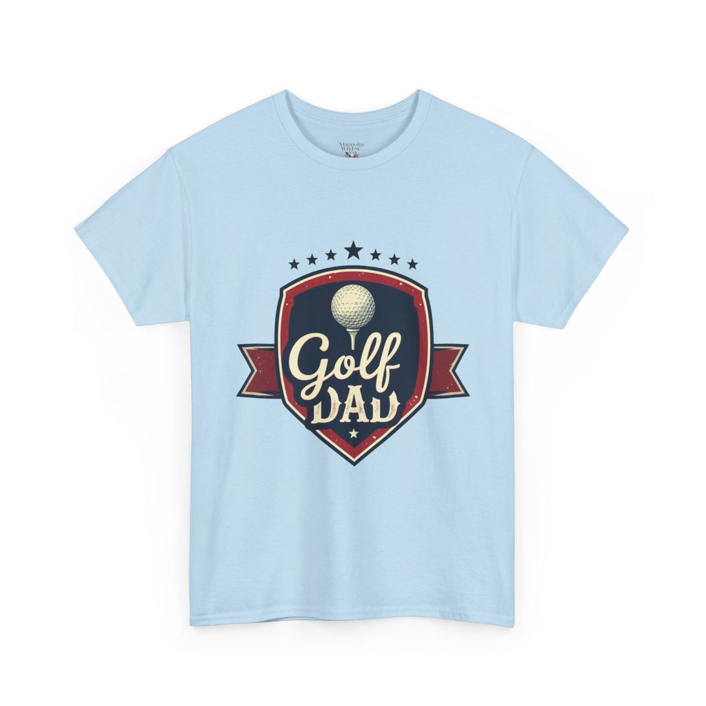 Retro Badge Style: The Vintage Golf Dad Shield Tee - Magnolia Wild SC