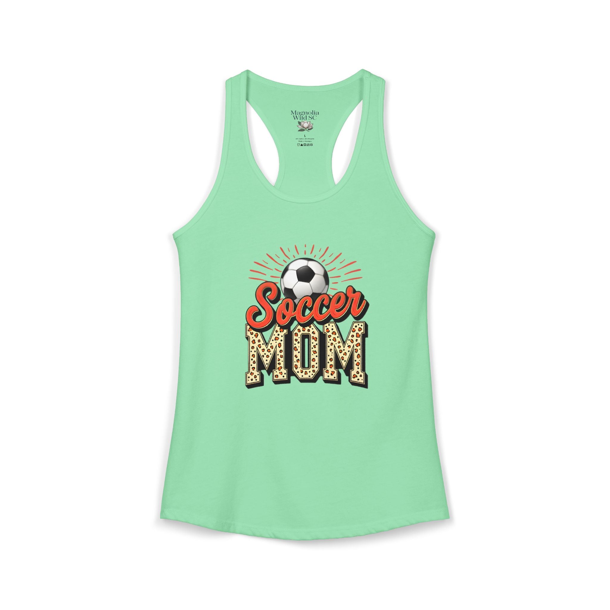 Soccer Mom Racerback Tank – Personalized Name & Number Option | Lightweight Women’s Soccer Tank Top - Magnolia Wild SC
