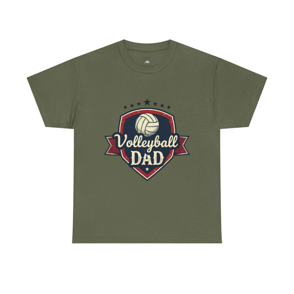 Retro Badge Style: The Vintage Volleyball Dad Shield Tee