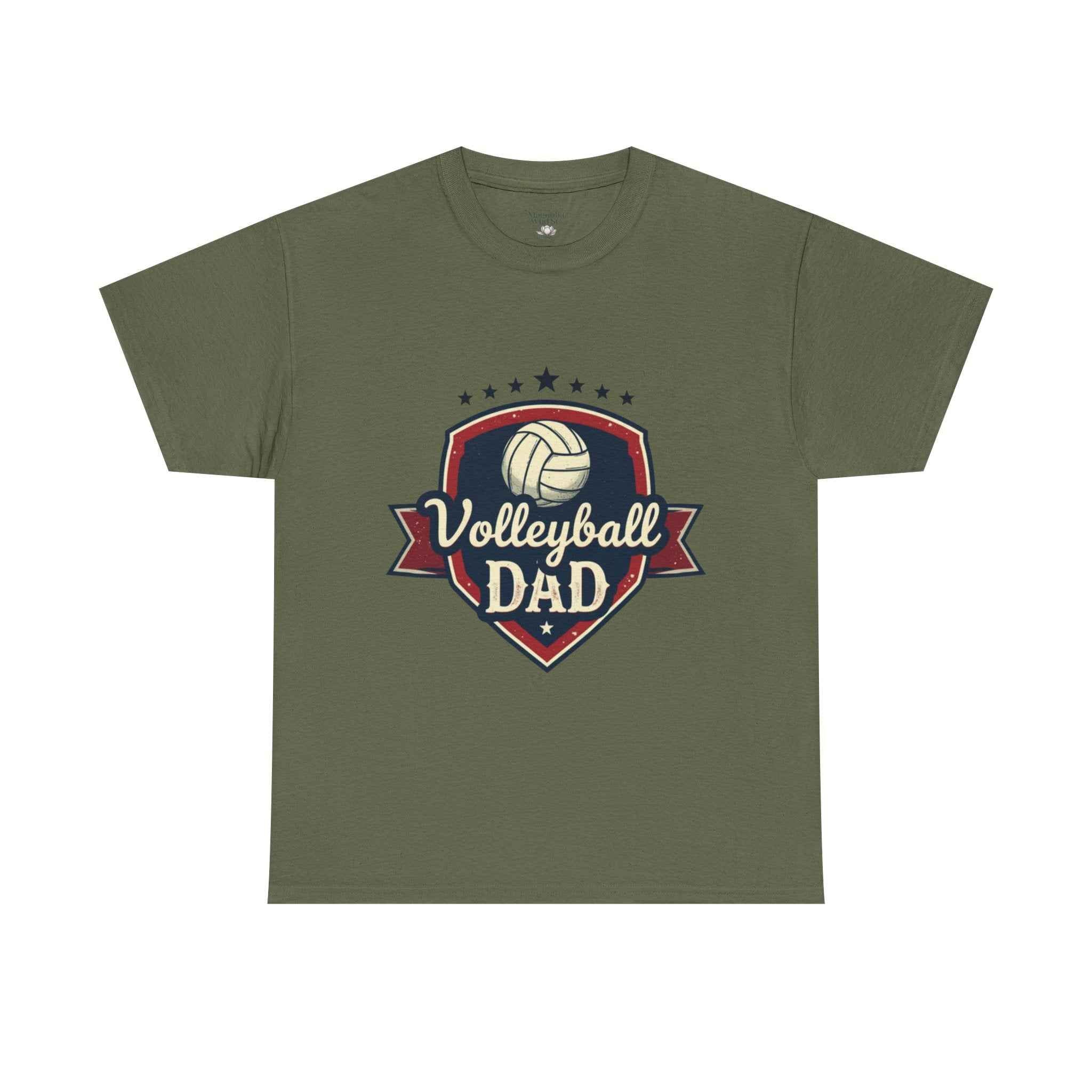 Retro Badge Style: The Vintage Volleyball Dad Shield Tee
