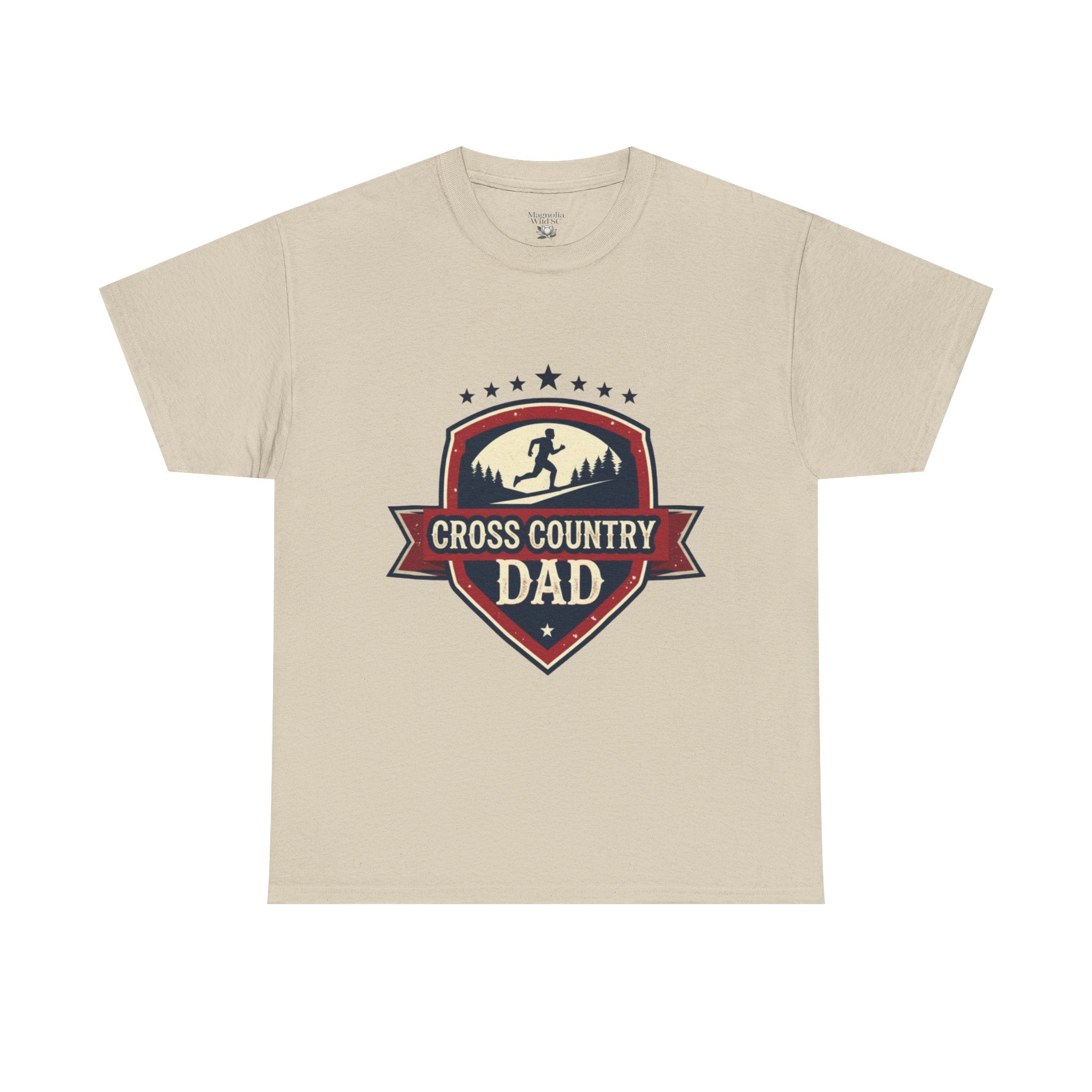 Retro Badge Style: The Vintage Cross Country Dad Shield Tee - Magnolia Wild SC