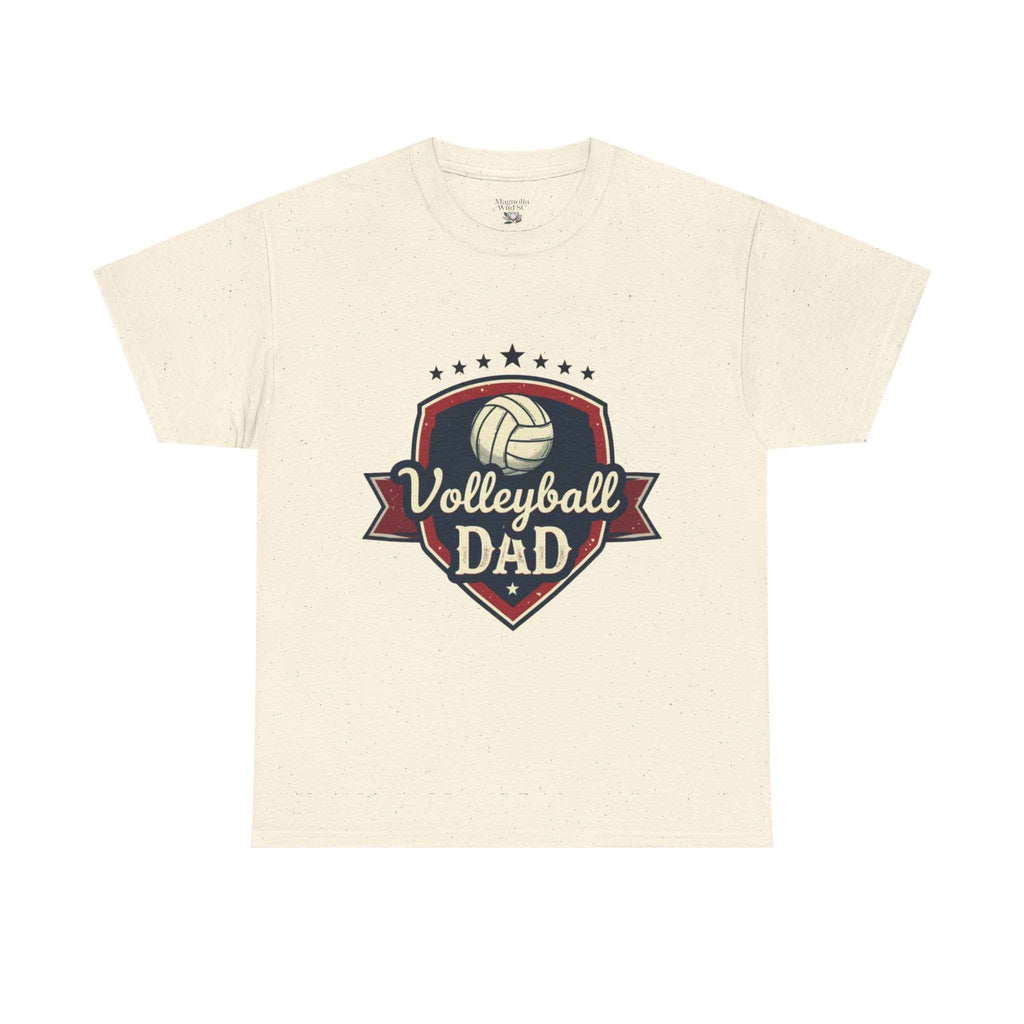Retro Badge Style: The Vintage Volleyball Dad Shield Tee