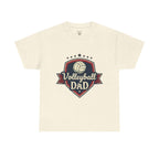 Retro Badge Style: The Vintage Volleyball Dad Shield Tee