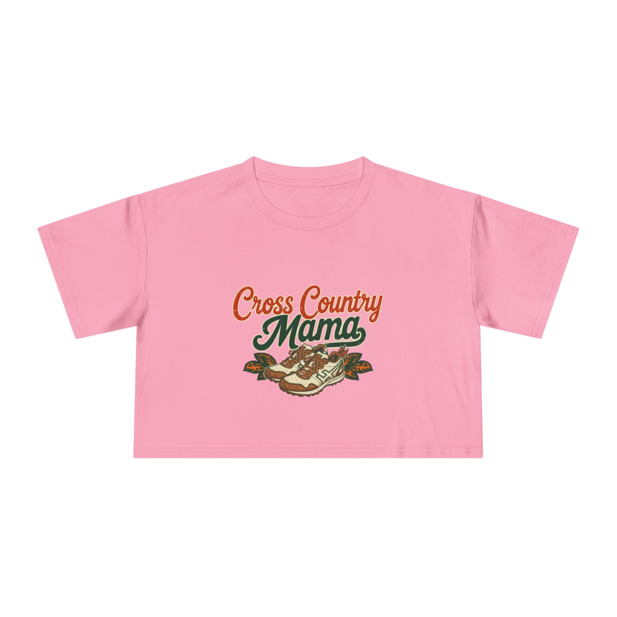 Cross Country Mama Crop Tee | Retro Cross Country Graphic, Mom Sports Top - Magnolia Wild SC