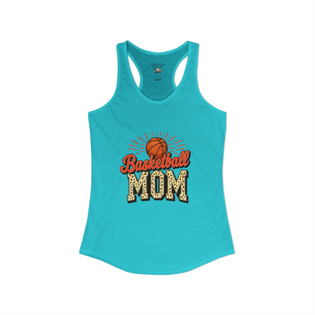Basketball Mom Racerback Tank – Personalized Name & Number Option | Lightweight Women’s Basketball Tank Top - Magnolia Wild SC