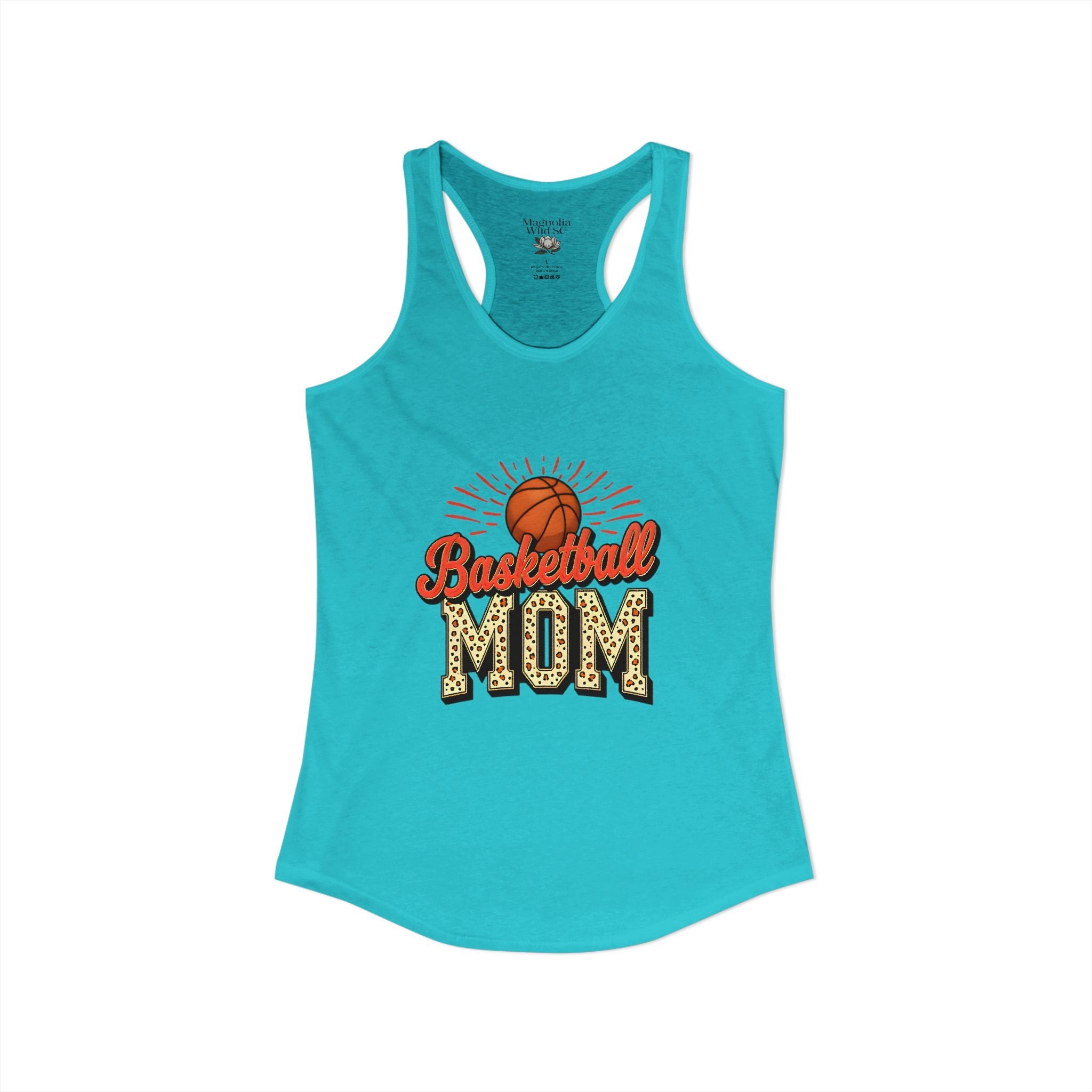 Basketball Mom Racerback Tank – Personalized Name & Number Option | Lightweight Women’s Basketball Tank Top - Magnolia Wild SC