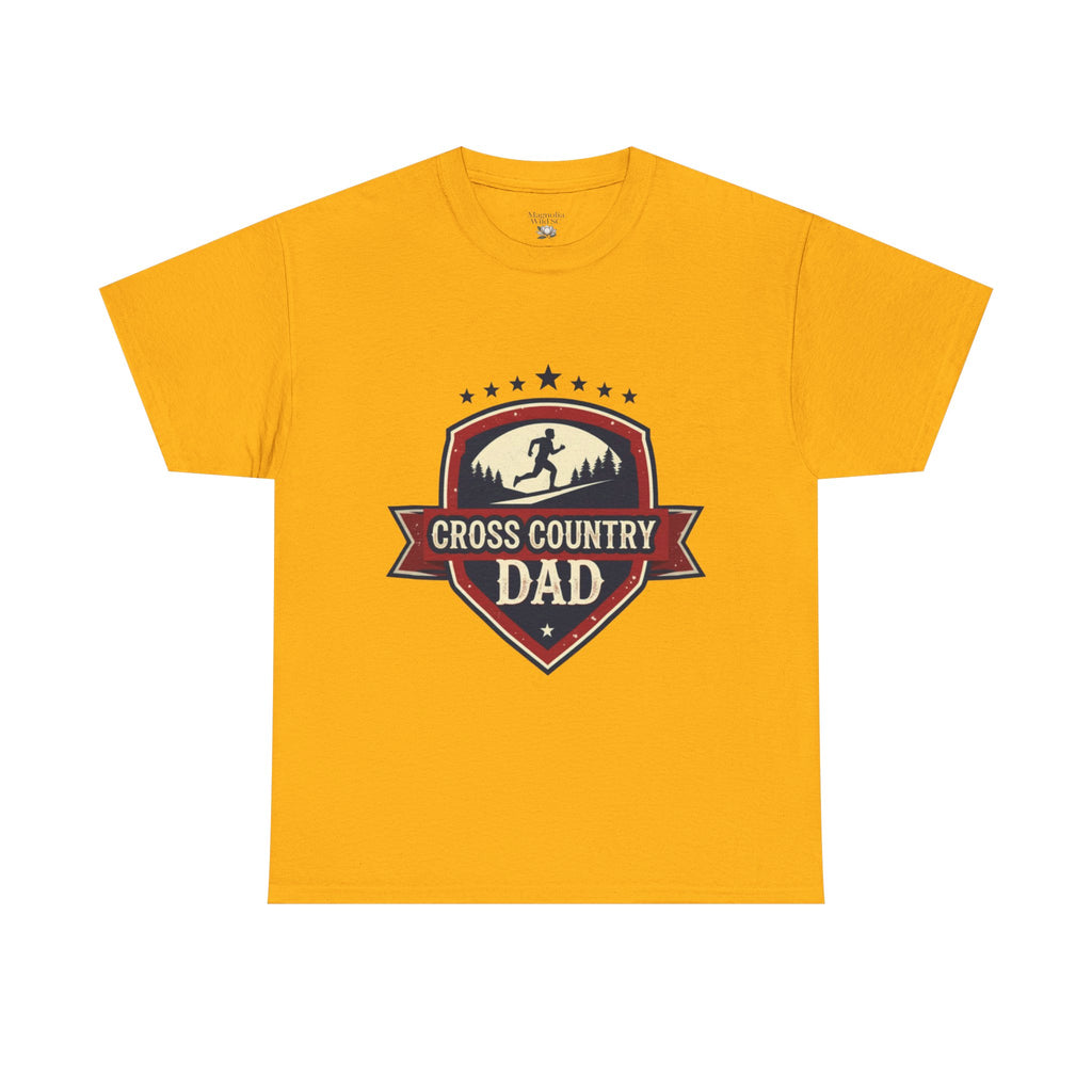 Retro Badge Style: The Vintage Cross Country Dad Shield Tee - Magnolia Wild SC