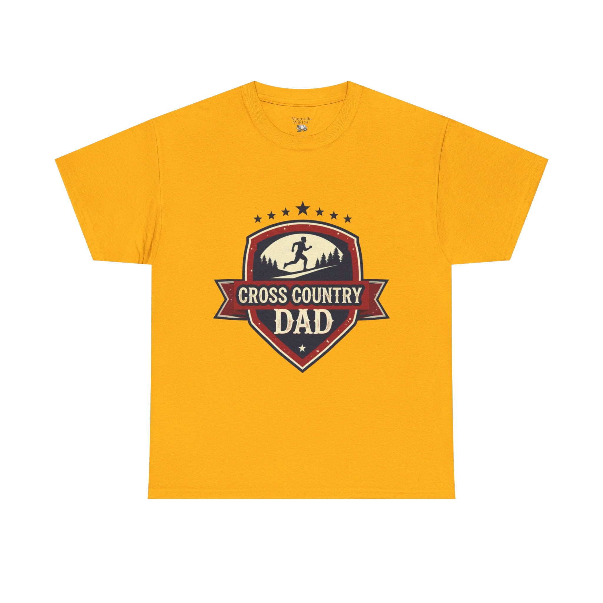Retro Badge Style: The Vintage Cross Country Dad Shield Tee - Magnolia Wild SC