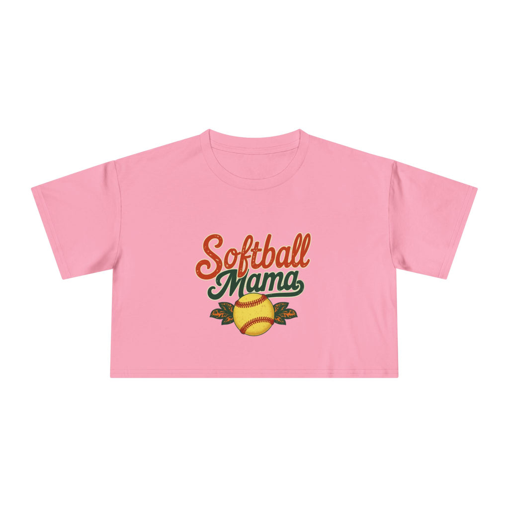 Softball Mama Crop Tee | Retro Softball Graphic, Mom Sports Top - Magnolia Wild SC