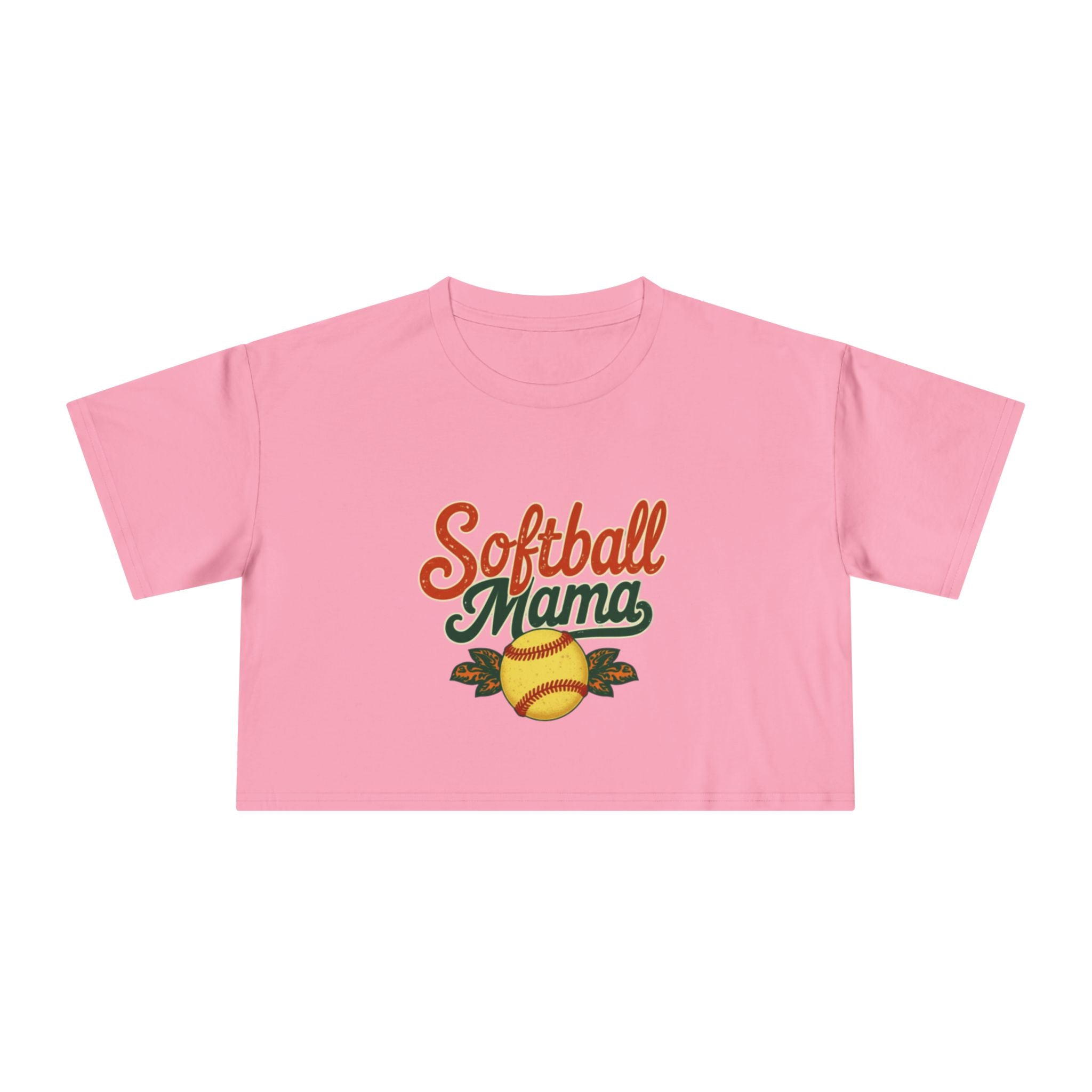 Softball Mama Crop Tee | Retro Softball Graphic, Mom Sports Top - Magnolia Wild SC