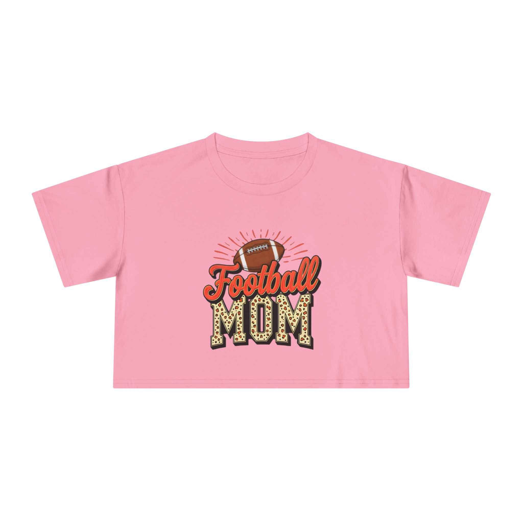 Football Mom Cheetah Print Crop Tee