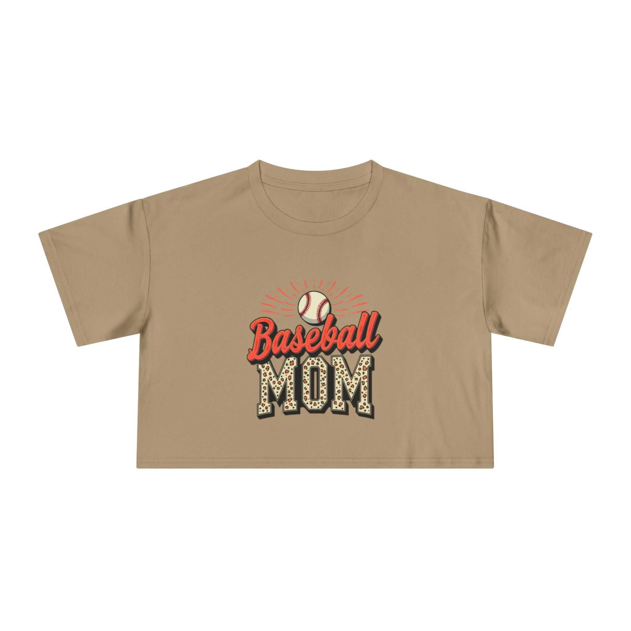 Baseball Mom Cheetah Print Women's Crop Tee - Magnolia Wild SC