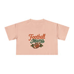 Pink crop top with 'Football Mama' text and graphic on a white background
