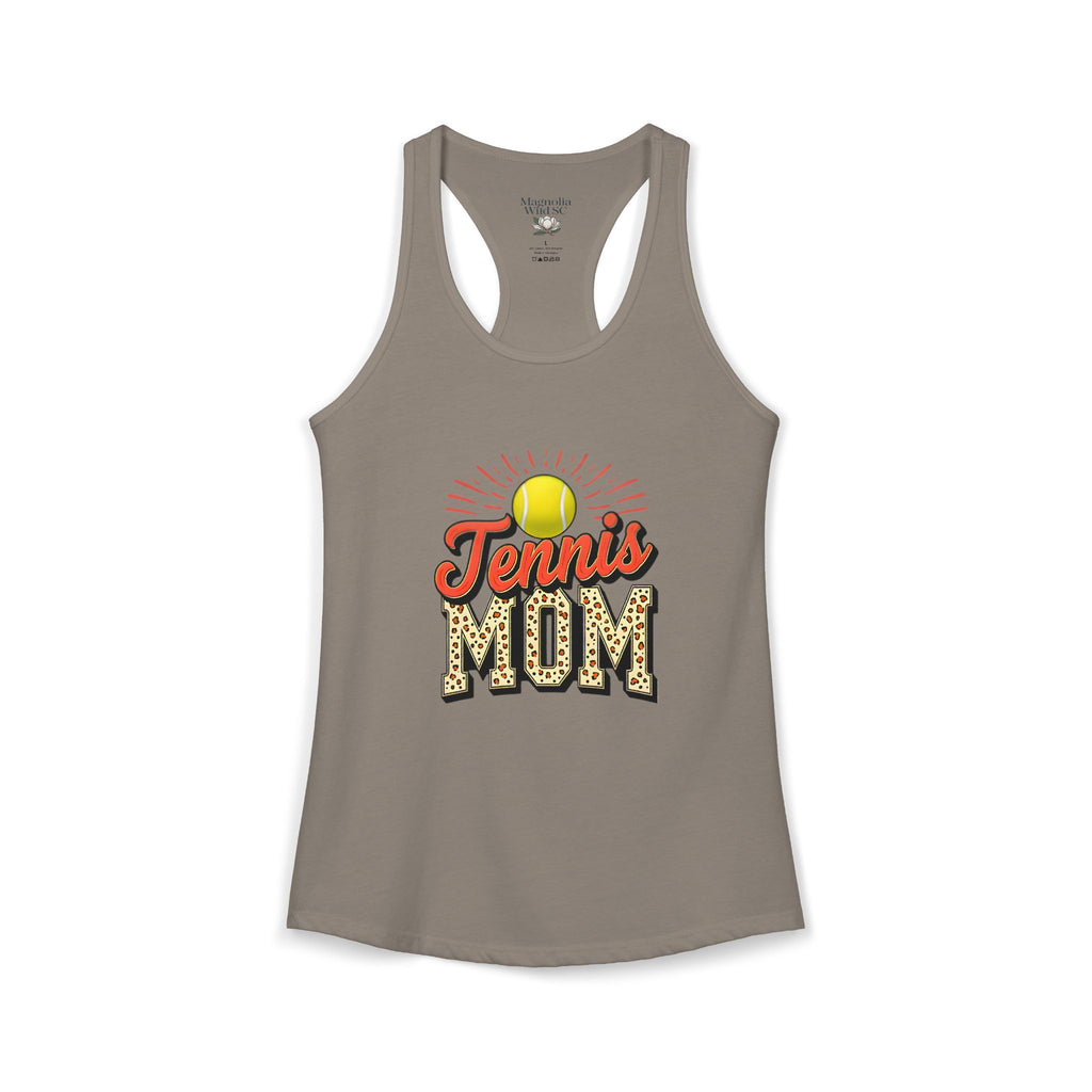 Mom Tennis Mom Racerback Tank – Personalized Name & Number Option | Lightweight Women’s Tennis Tank Top - Magnolia Wild SC
