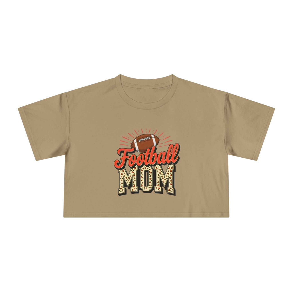 Football Mom Cheetah Print Crop Tee