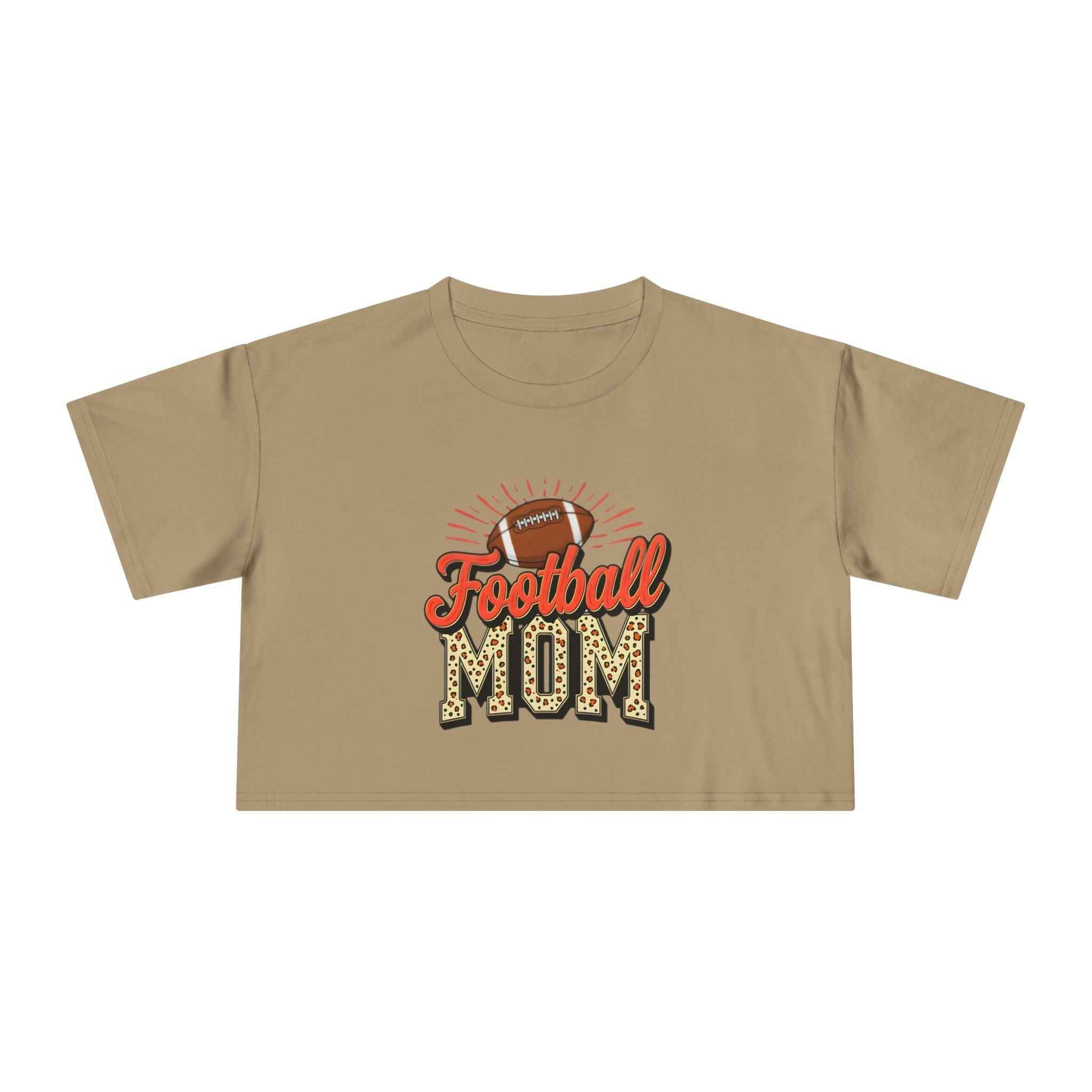 Football Mom Cheetah Print Crop Tee