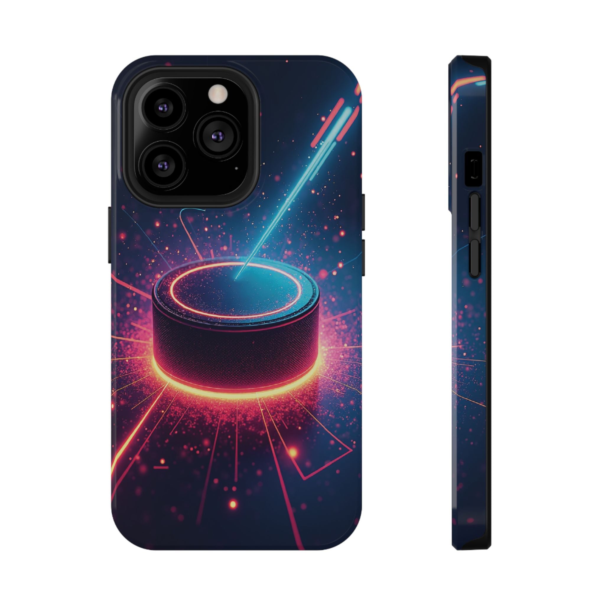 Neon Laser Hockey Puck Impact-Resistant Phone Case - Magnolia Wild SC