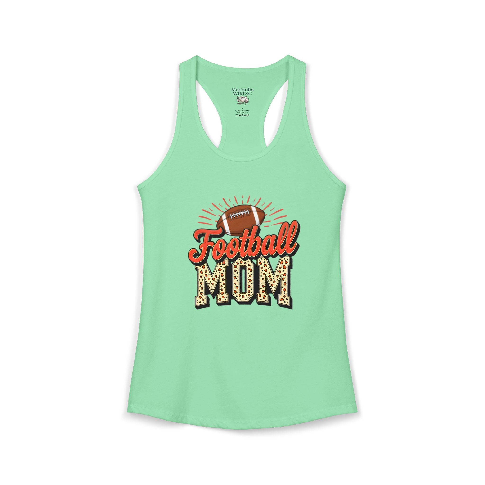 Football Mom Racerback Tank – Personalized Name & Number Option | Lightweight Women’s Football Tank Top - Magnolia Wild SC