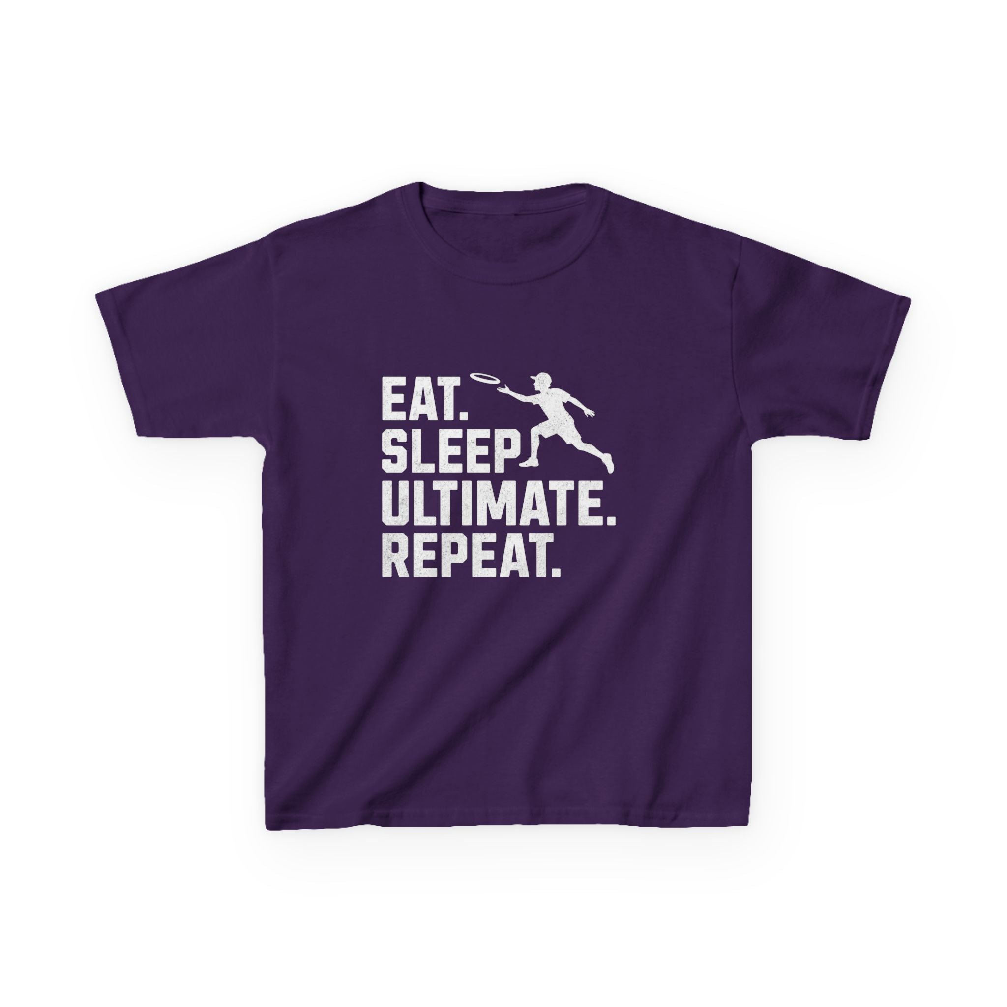 Black t-shirt with 'Eat. Sleep. Ultimate. Repeat.' text and graphic on a white background