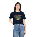 Cross Country Mama Crop Tee | Retro Cross Country Graphic, Mom Sports Top - Magnolia Wild SC