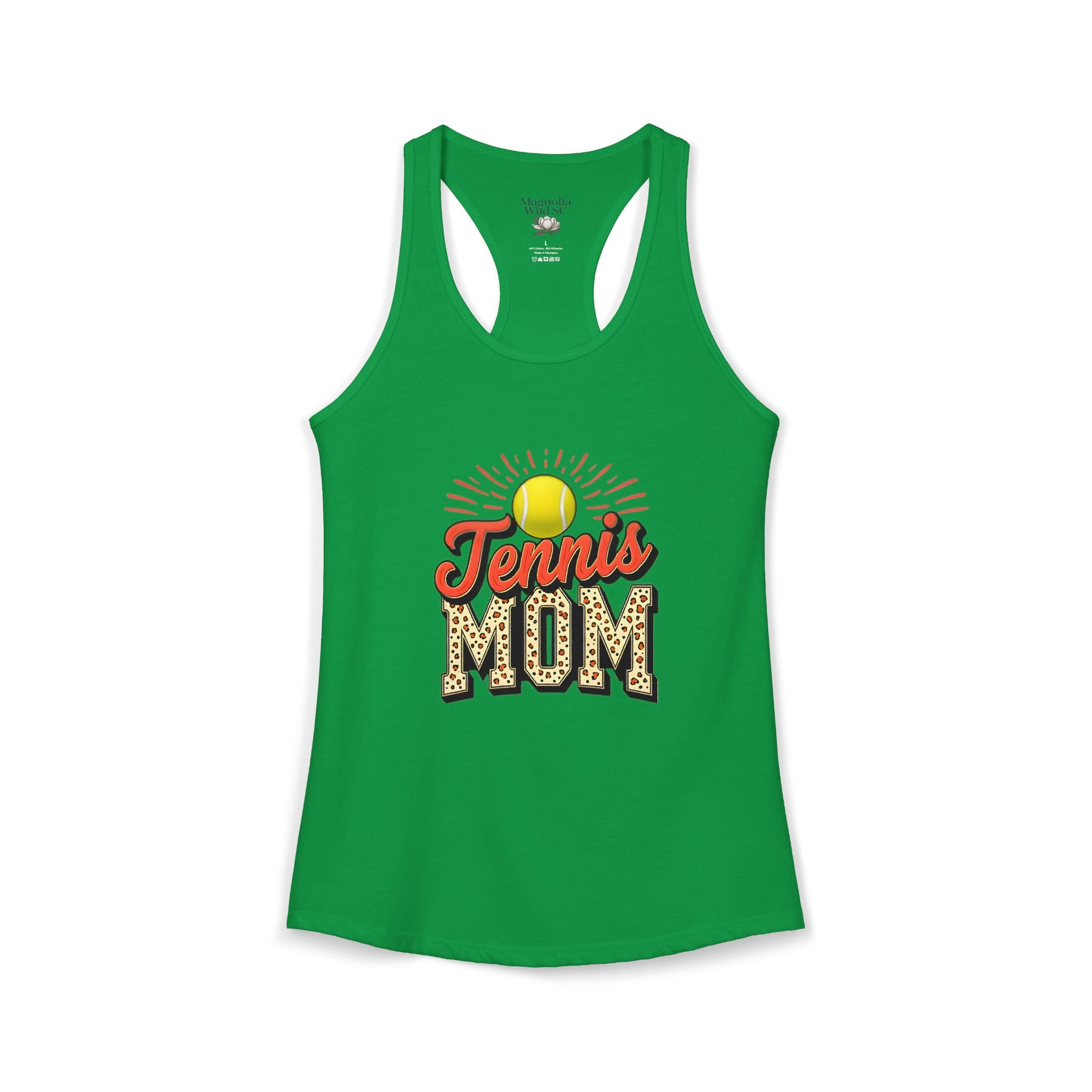 Mom Tennis Mom Racerback Tank – Personalized Name & Number Option | Lightweight Women’s Tennis Tank Top - Magnolia Wild SC