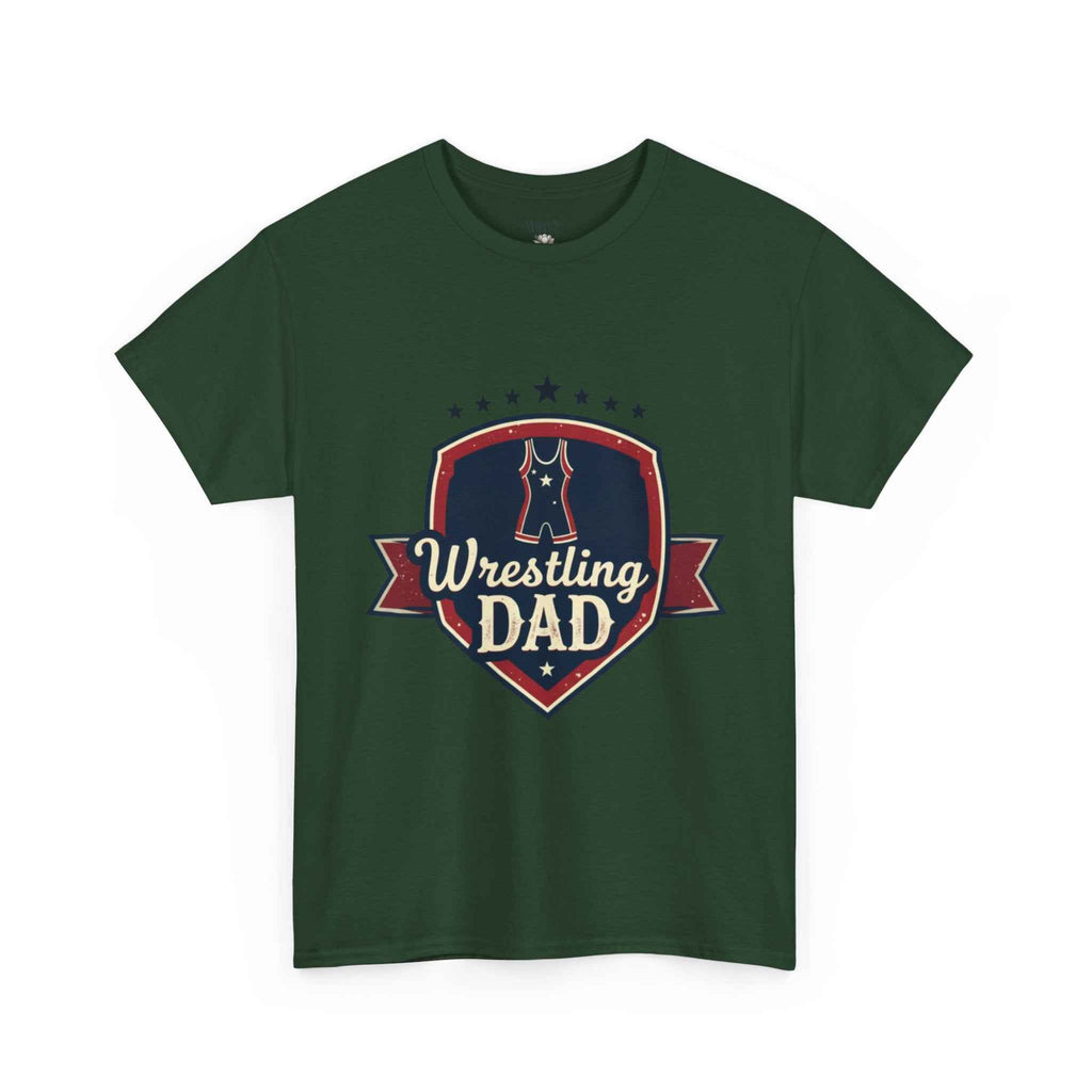 Retro Badge Style: The Vintage Wrestling Dad Shield Tee