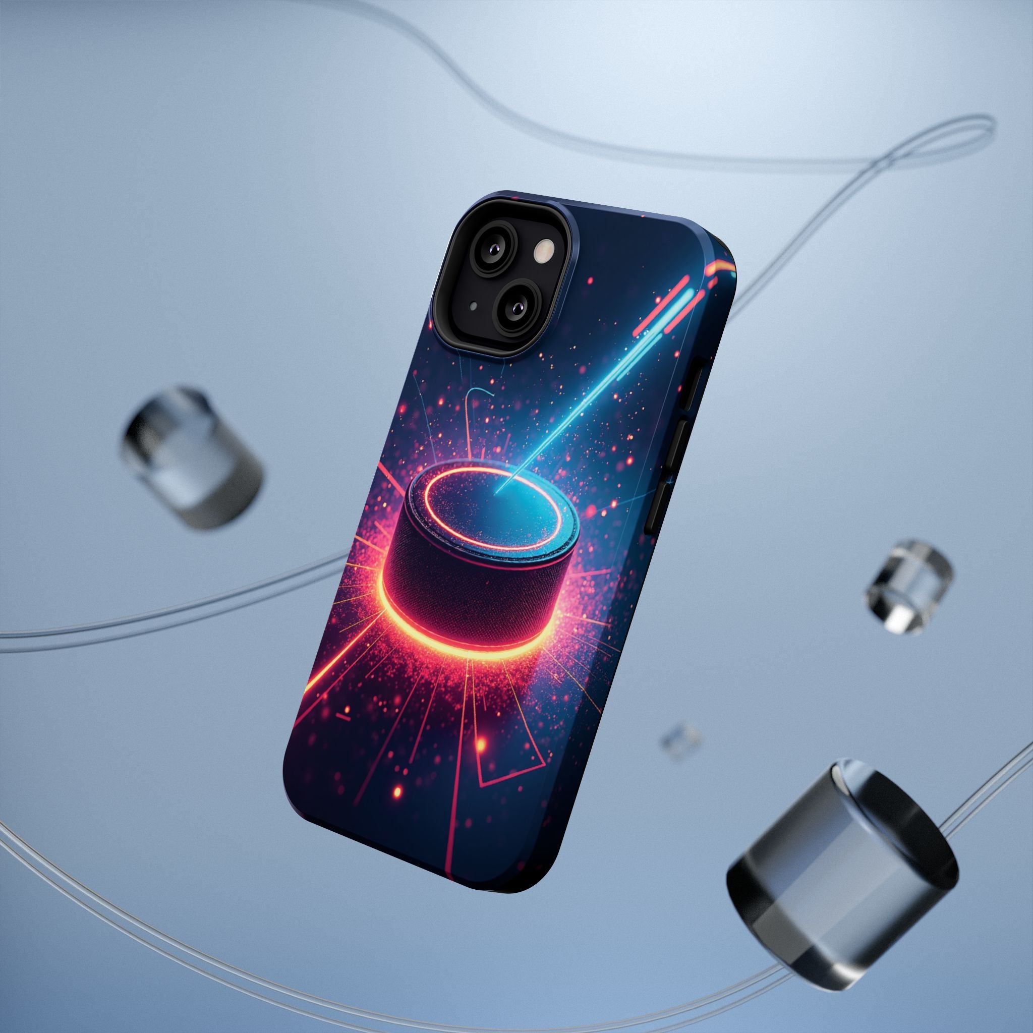 Neon Laser Hockey Puck Impact-Resistant Phone Case - Magnolia Wild SC