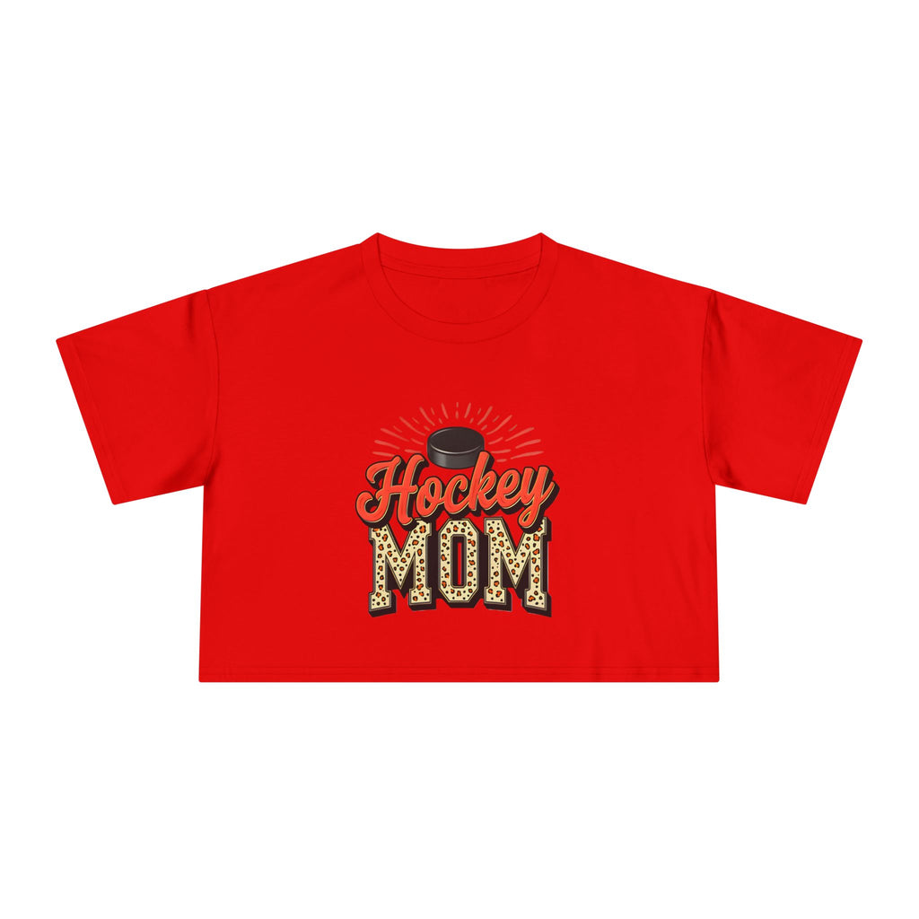 Hockey Mom Cheetah Print Women's Crop Tee - Magnolia Wild SC