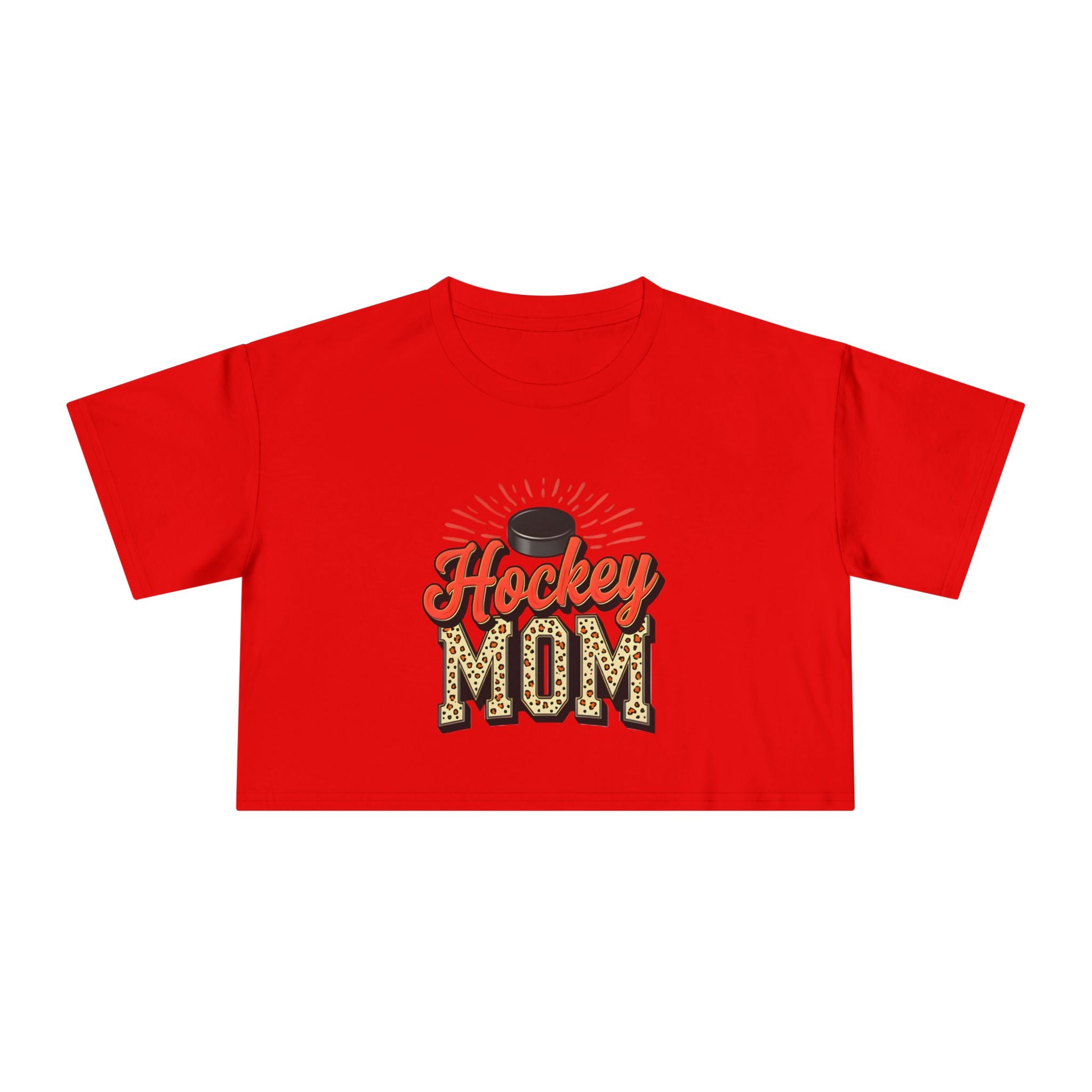 Hockey Mom Cheetah Print Women's Crop Tee - Magnolia Wild SC