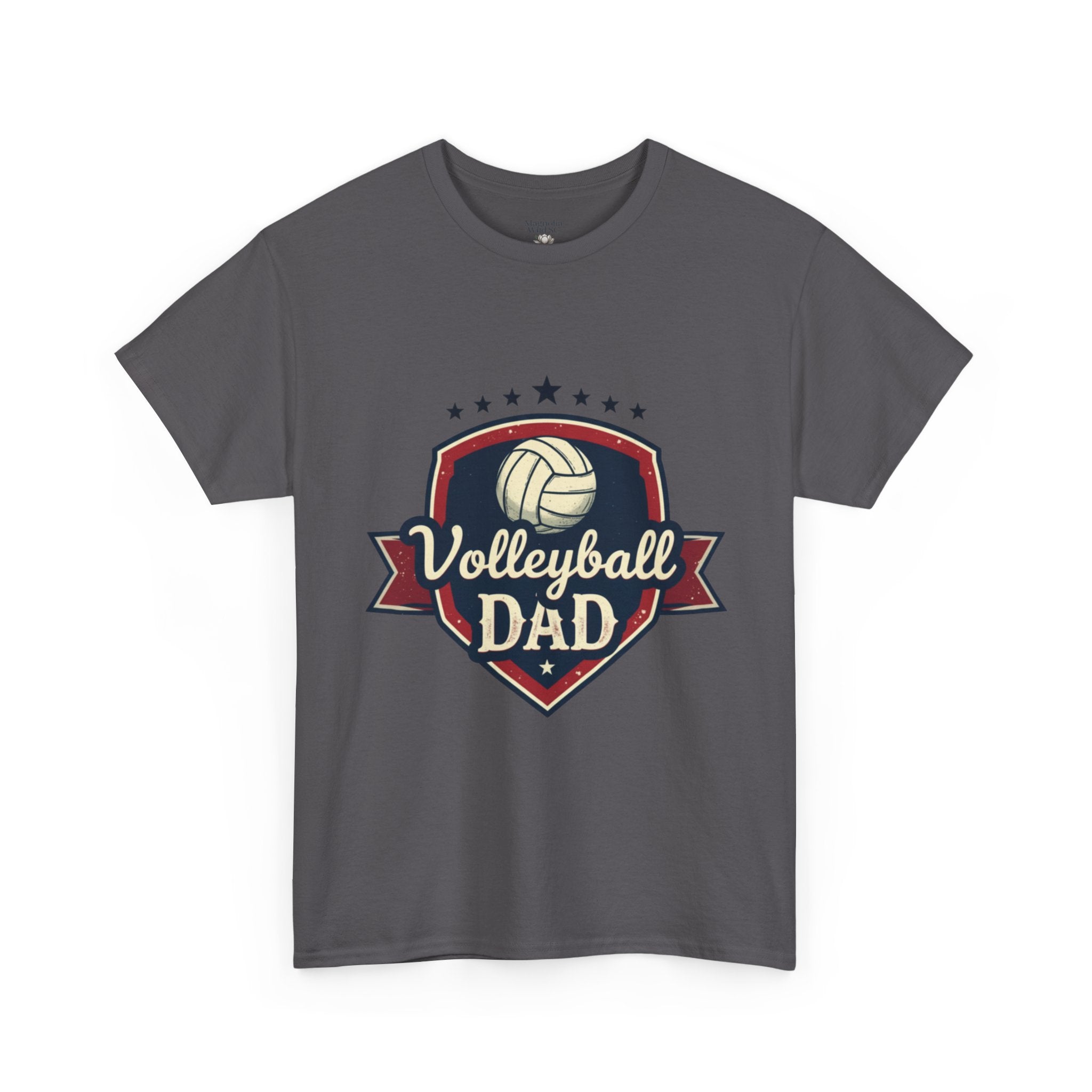 Retro Badge Style: The Vintage Volleyball Dad Shield Tee - Magnolia Wild SC