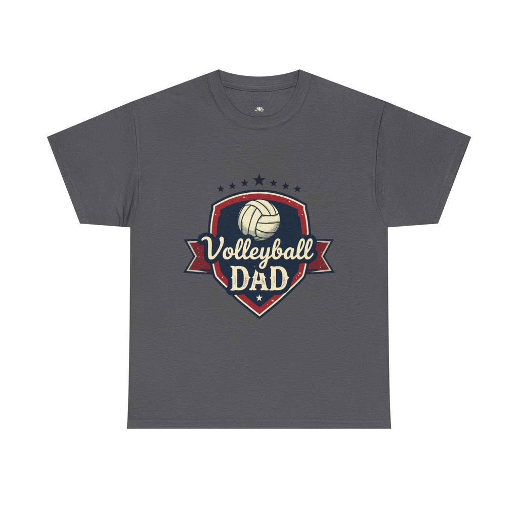 Retro Badge Style: The Vintage Volleyball Dad Shield Tee