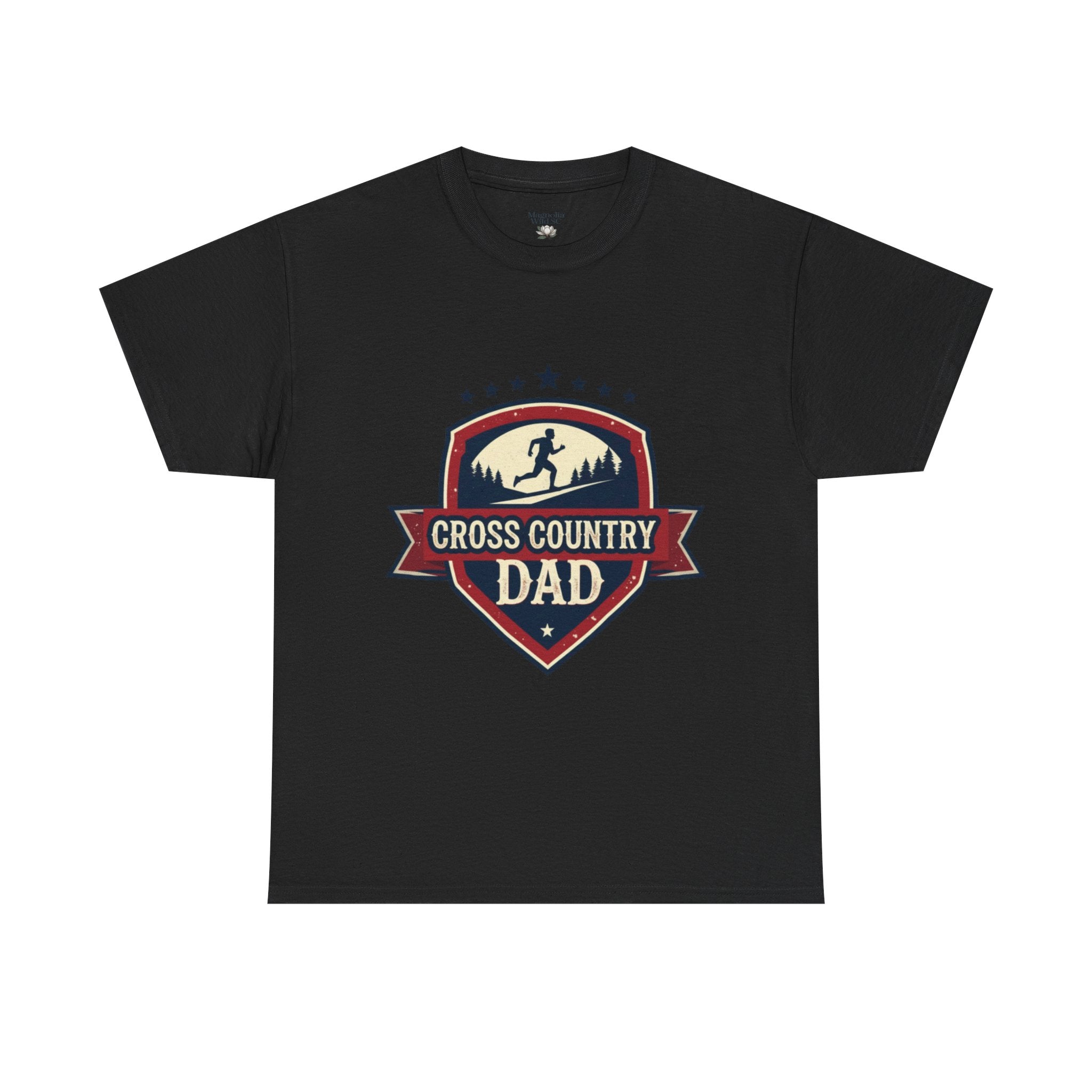 Retro Badge Style: The Vintage Cross Country Dad Shield Tee - Magnolia Wild SC