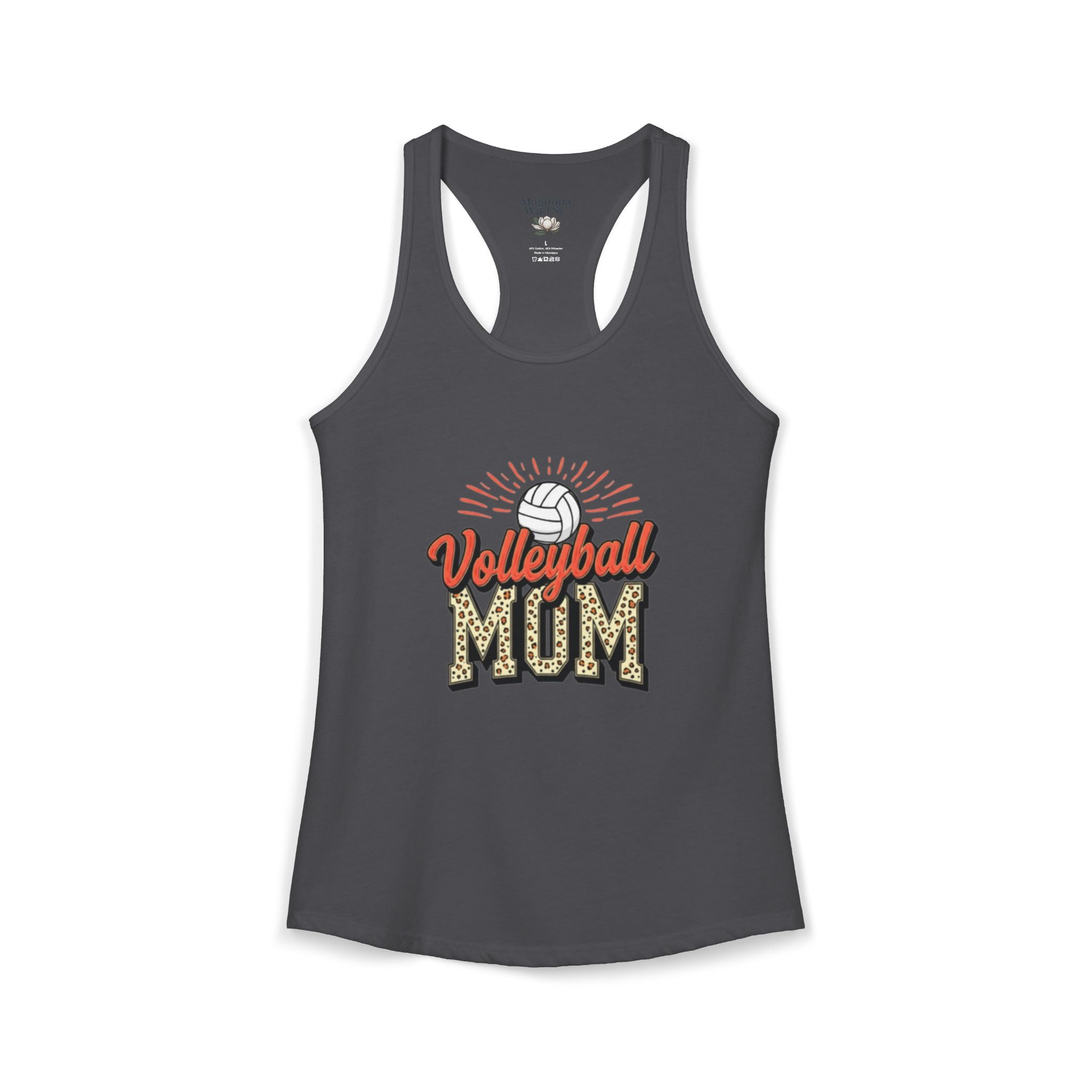 Volleyball Mom Racerback Tank – Personalized Name & Number Option | Lightweight Women’s Volleyball Tank Top - Magnolia Wild SC