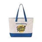 Personalized Softball Mom Zippered Canvas Tote