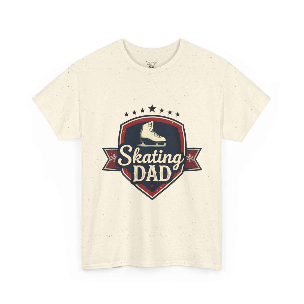 Retro Badge Style: The Vintage Figure Skating Dad Shield Tee