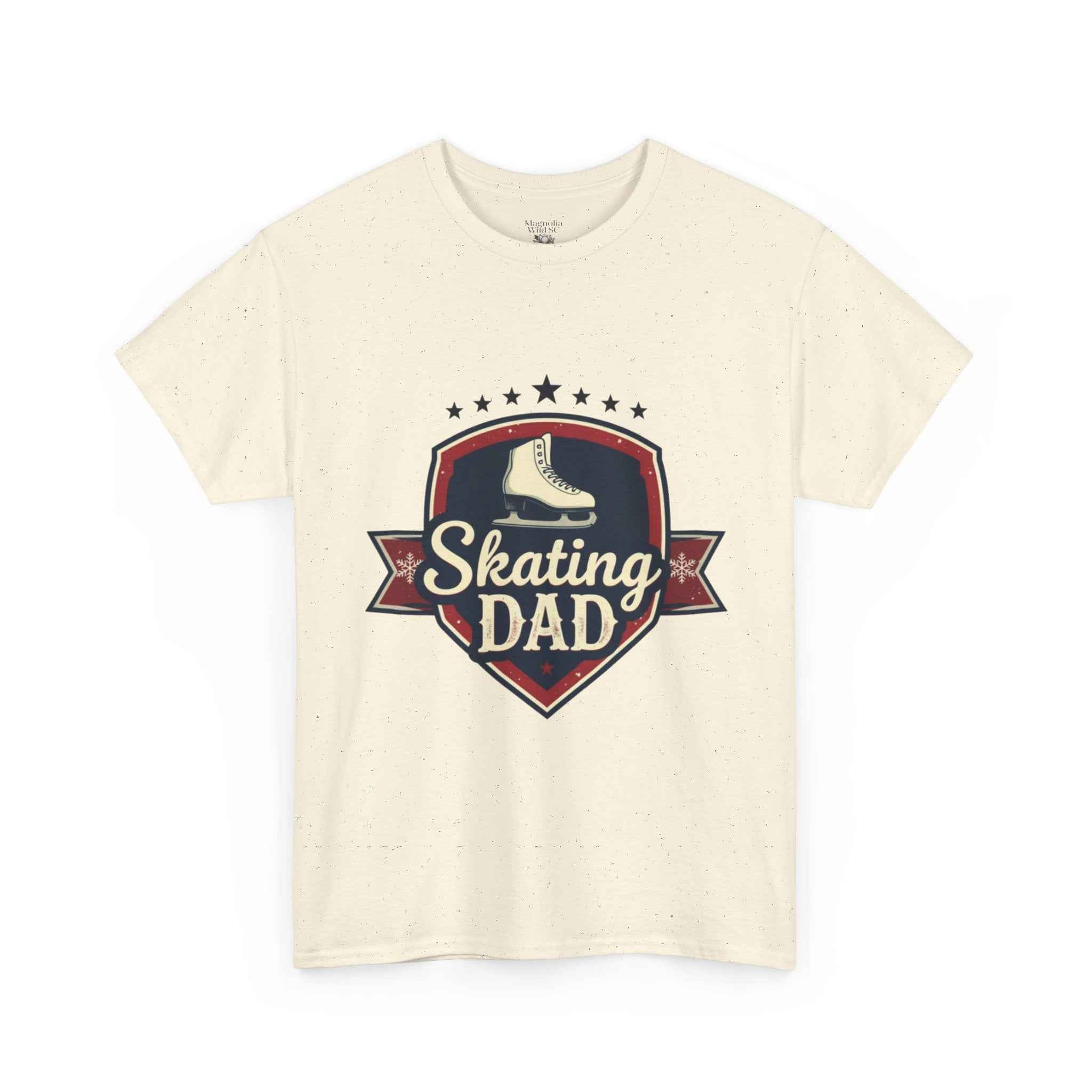 Retro Badge Style: The Vintage Figure Skating Dad Shield Tee