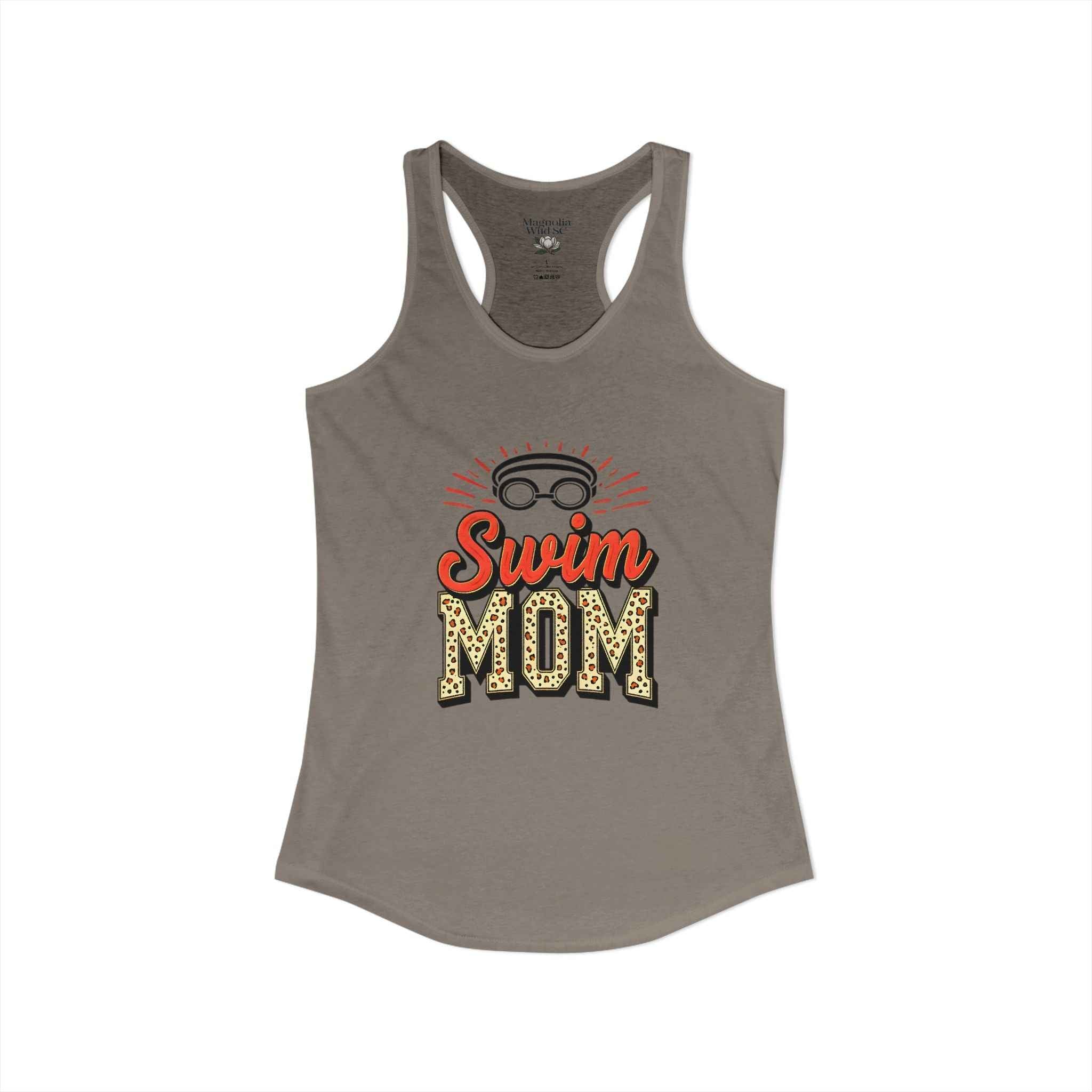 Swim Mom Racerback Tank – Personalized Name & Number Option